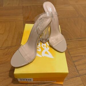 Public Desire Nude Clear Heels